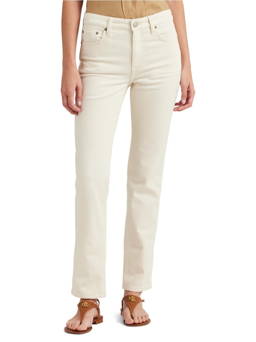 Ralph Lauren Cream Straight-Leg Women's Jeans